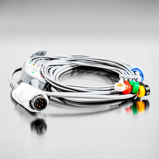 [2-004-00139] CABLE ECG, 5 HILOS, DEFIB, AHA/IEC, 3.4M, REUSABLE, SERIE X